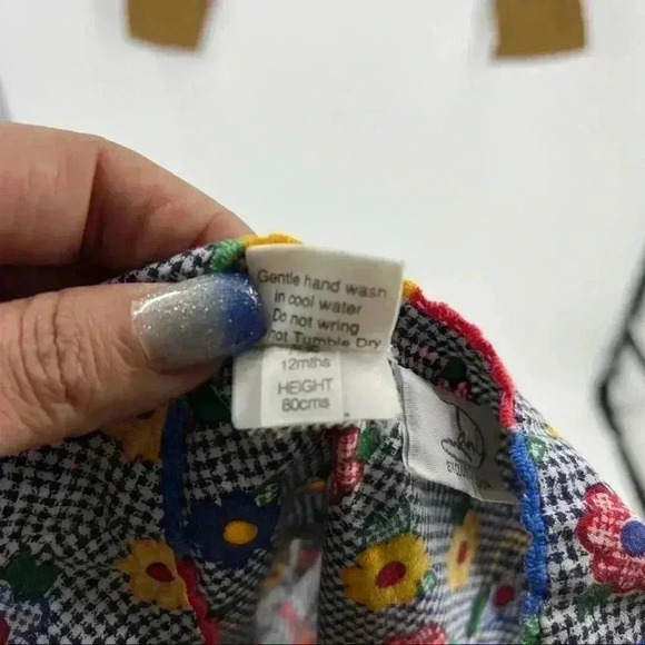 Dani Exclusive Design Toddler Girl Flowers Button Down Dress Size 12 Months - Picture 10 of 10